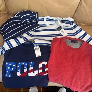 Ralph Lauren Polo Lot of 4 Sweater, Shirts-Cashmere and Cotton Size M and L